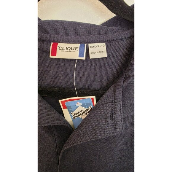 Clique Polo Top Blue Short Sleeve Knit Shirt Size XXXL Golf Preppy Bowling NWT - Picture 5 of 10
